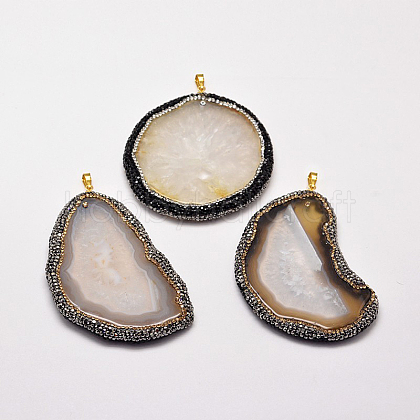 Dyed Natural Agate Pendants G-J308-10-1