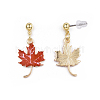 Autumn Theme Alloy Dangle Stud Earrings EJEW-G148-24G-01-1