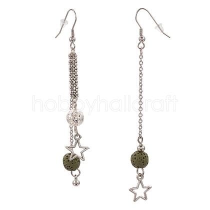 (Jewelry Parties Factory Sale)Synthetic Lava Rock Dangle Earrings EJEW-F184-05AS-1