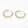 Semicircular Brass Cable Chain Stud Earrings EJEW-E196-11G-1