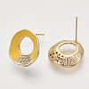Brass Micro Pave Cubic Zirconia Stud Earring Findings X-KK-T054-36G-03-NF-2