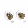 Gemstone Ear Studs EJEW-K091-01P-3