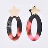 (Jewelry Parties Factory Sale)Cellulose Acetate(Resin) Dangle Earrings EJEW-JE03456-02-3